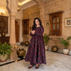 Raha Black Floral Printed Cotton Kurta Plazoo Set