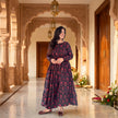 Raha Black Floral Printed Cotton Kurta Plazoo Set