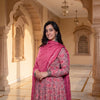 Pastel Pink Floral Cotton Manmohini Alia Cut Kurta