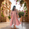 Mauve Floral Cotton Printed Anaya Gher Kurta