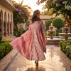 Mauve Floral Cotton Printed Anaya Gher Kurta