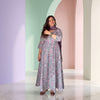 Lavender Pastel Floral Printed Anarkali Kurta