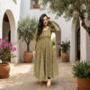 Green Printed Anarkali Kurta