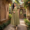 Green Printed Anarkali Kurta