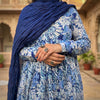 Blue White Floral Manmohini Alia Cut Kurta