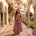 Pink Floral Cotton Printed Anaya Gher Kurta