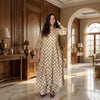 Green Floral Printed Cotton A-Line Kurti
