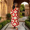 Red Printed Cotton A-Line Kurti