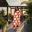 Red Printed Cotton A-Line Kurti