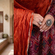 Red Bandhani Printed Cotton Angrakha Kurta
