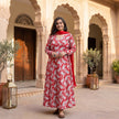 Red Paisley Cotton Angrakha Kurta
