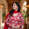 Red Paisley Cotton Angrakha Kurta
