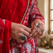 Red Paisley Cotton Angrakha Kurta
