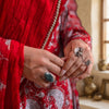 Red Paisley Cotton Angrakha Kurta
