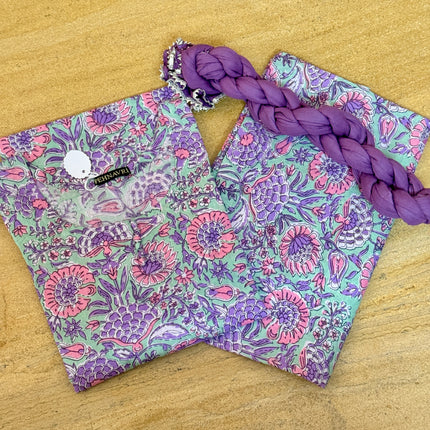 Lavender Floral Printed Straight Kurta Bottom Dupatta Set