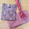 Mauve Pink Floral Printed Straight Kurta Bottom Dupatta Set