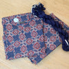 Navy Blue Printed Straight Kurta Bottom Dupatta Set