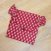 Red Kantha Printed Cotton Straight Long Kurti