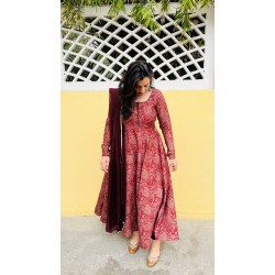 Maroon Anarkali