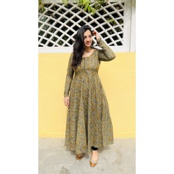 Mhendi Green Kalamkari Anarkali