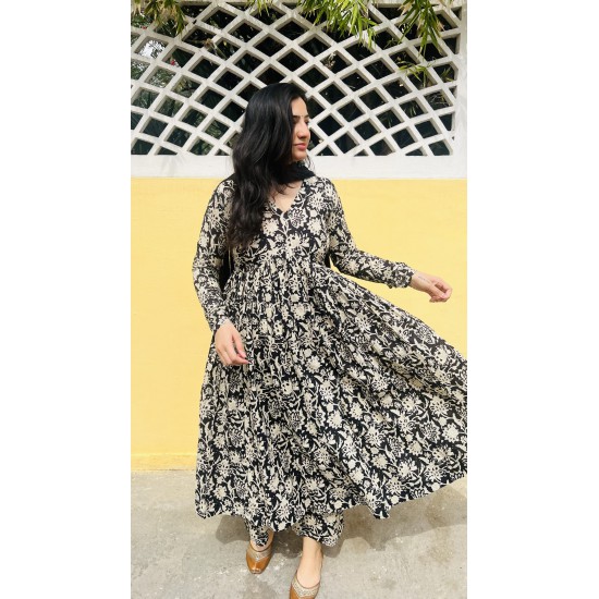Black Creme Manmohini Kurti Black Creme Manmohini Kurti