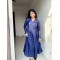 Navy Blue Chikankari Angrakha Kurti