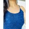 Dark Blue Chikankari Straight Kurti