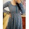 Blue Red Printed Anarkali Kurti