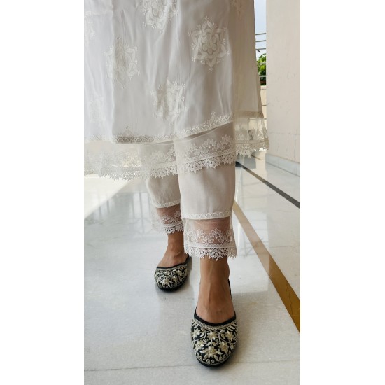 White Chikankari Pants