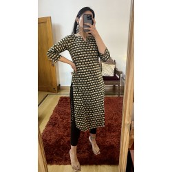 Grey Hathi Straight Kurti