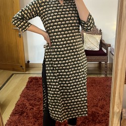 Grey Hathi Straight Kurti