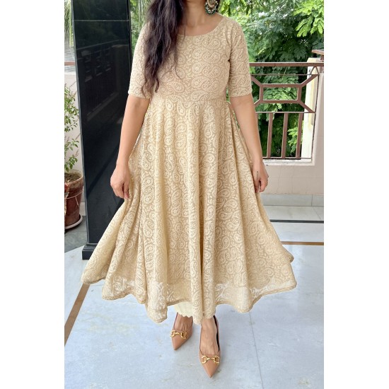 Kalamkari Embroidery Umbrella Gher Kurti