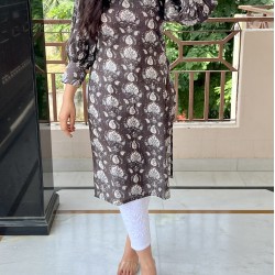 Grey Straight Long Kurti