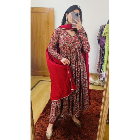 Red Printed Manmohini Kurti