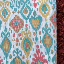 Blue White Ikkat Straight Long Kurti