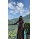 Black Foil Printed Anarkali Kurti