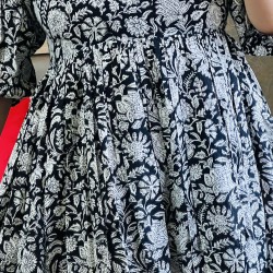 Black White Noor Gher Kurti