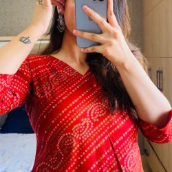 Golden Bandhani Straight Long Kurti