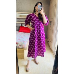 Purple Botti A-Line Kurti