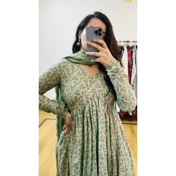 Green Floral Manmohini Kurti