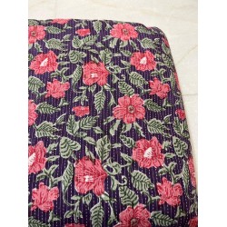 Purple Floral Kantha Manmohini Kurti