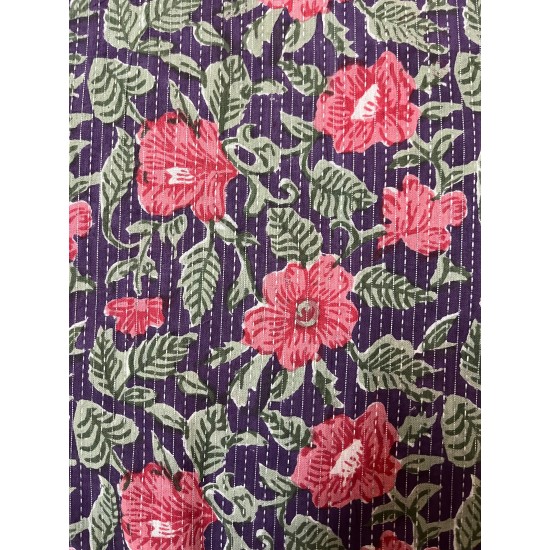 Purple Floral Kantha Manmohini Kurti