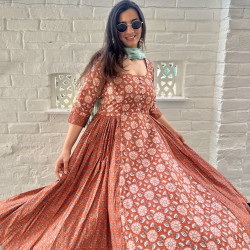Anaya Orange Floral Suit Set