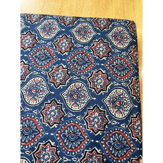 Blue Ajrak Straight Long Kurti Blue Ajrak Straight Long Kurti