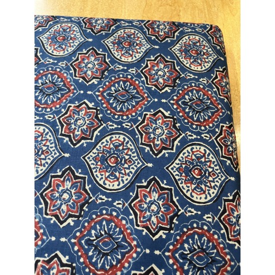 Blue Ajrak Straight Long Kurti Blue Ajrak Straight Long Kurti