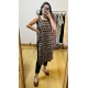 Black Leaf   Printed  Straight Long Kurti