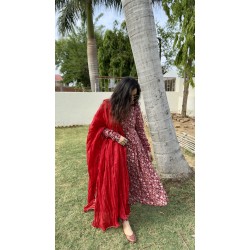 Red Floral Manmohini Kurti