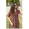 Black Hathi Printed Straight Long Kurti