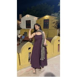 Dark Purple A-Line Kurti