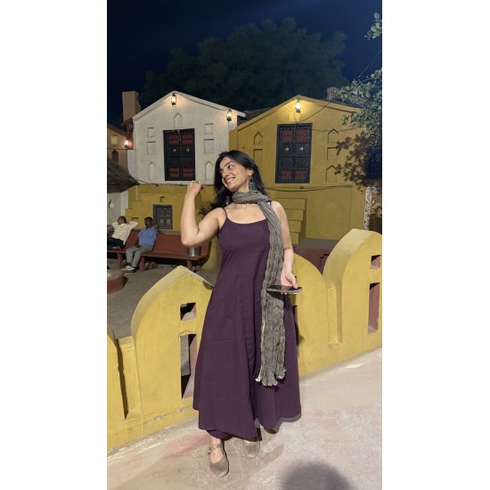 Dark Purple A-Line Kurti